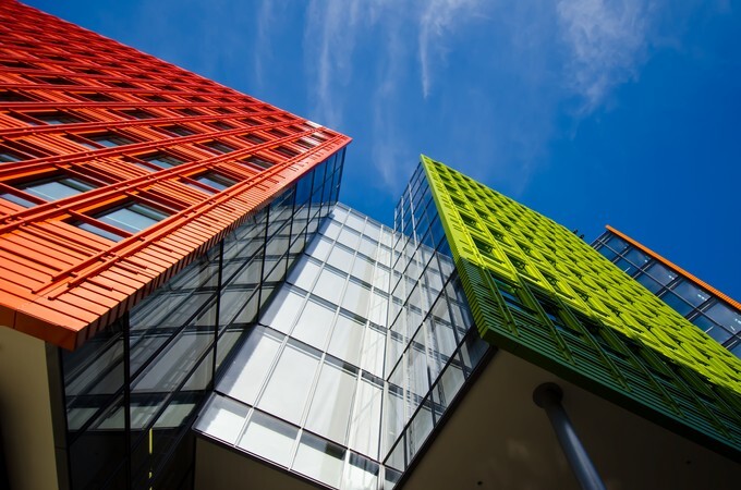 Office building in colour